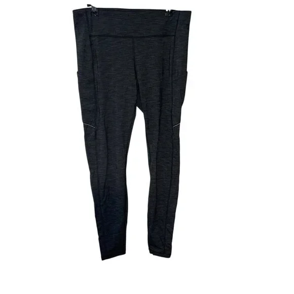 Lululemon Speed Up 28" Heathered Black Pocket Leggings Size 10 W5CM8S Luxtreme - Picture 1 of 10